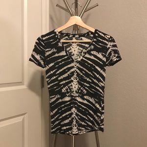 b&w tie-dye top
